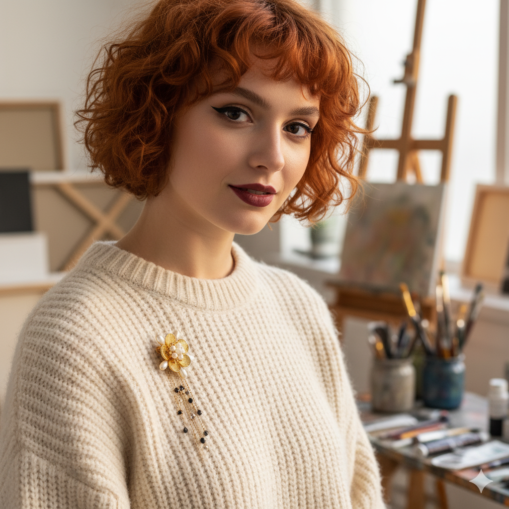 Miro Jewelry Golden brooch - Image 3